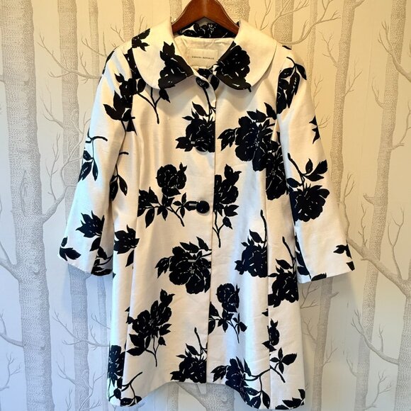 Banana Republic Floral Silk Topper Coat-- Size Large - Picture 9 of 12